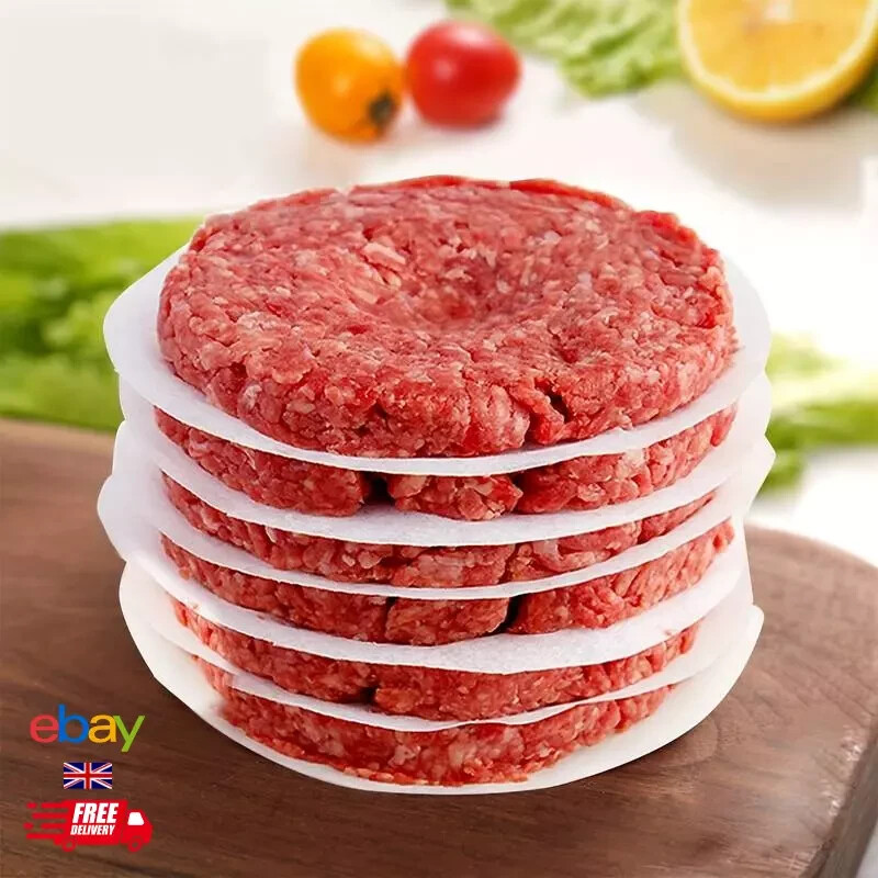 100pcs Non-Stick Hamburger Paper Sheets Burger Press Oil Paper Baking Cookies gallery