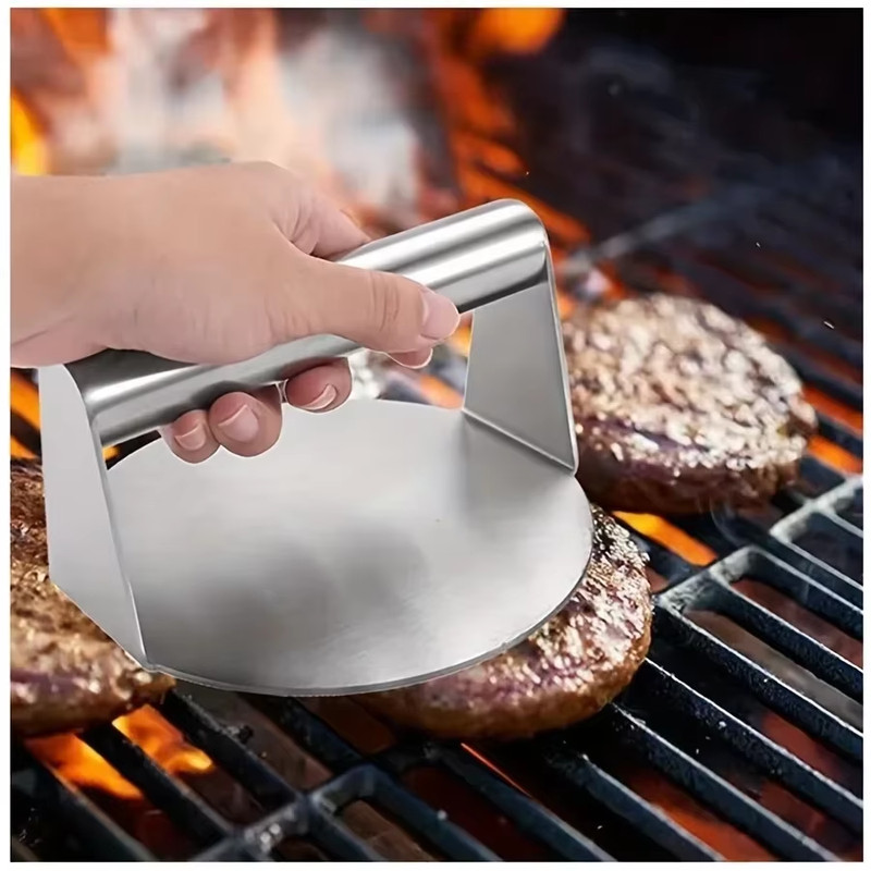 Stainless Steel Smash Burger Press Hamburger Patties Meat Masher Circular Meat P gallery