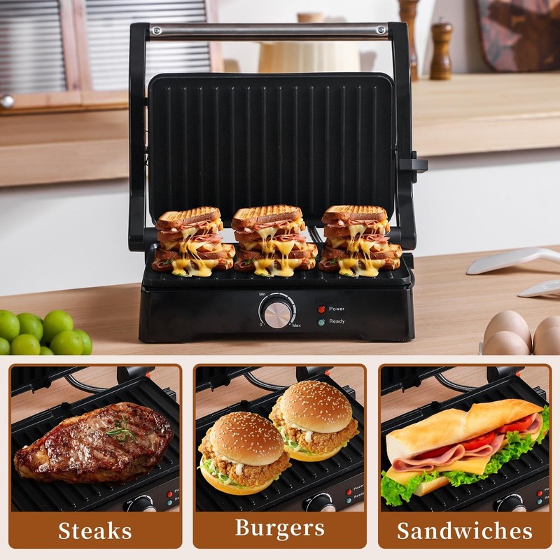 Panini Press Grill Sandwich Maker, Large Electric 3 in 1 Panini Sandwich Make... gallery