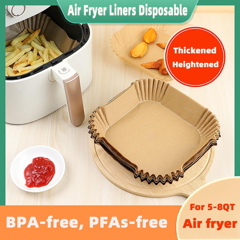 Air Fryer Liners Disposable, 9'' Square for 5-8QT gallery