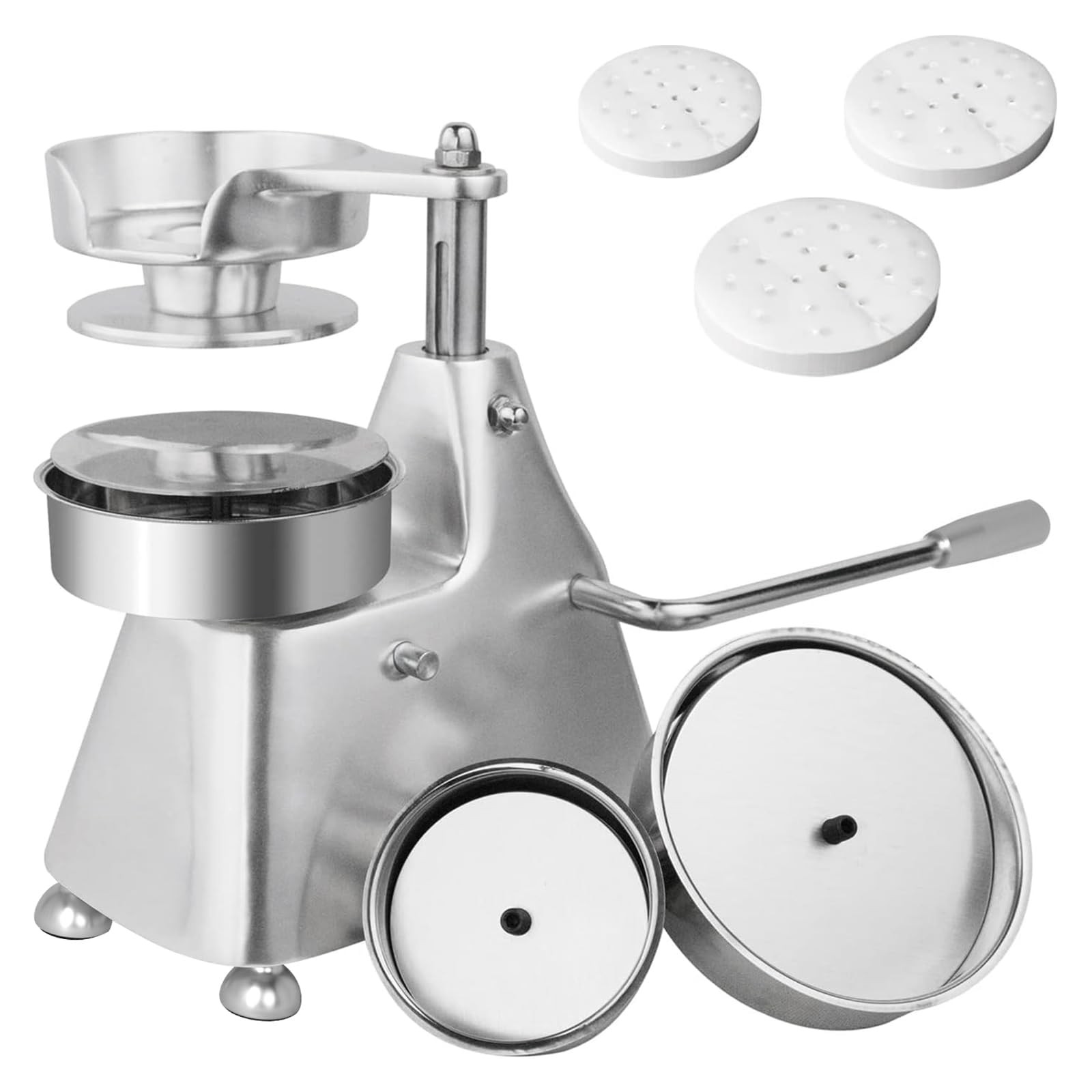 Commercial Burger Press - Heavy Duty Stainless Steel with 3 Molds & 1200 Papers gallery