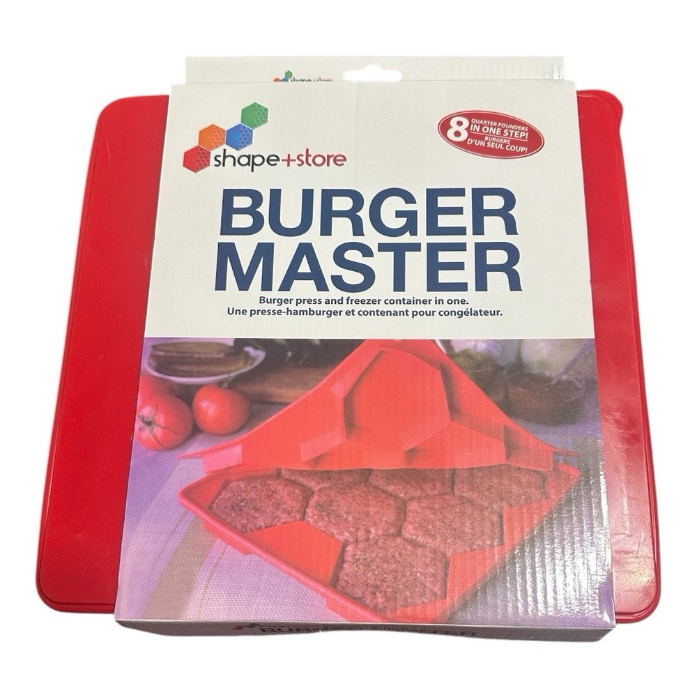 Burger Master 8-in-1 Burger Press and Freezer Container Shape+Store Dishwasher