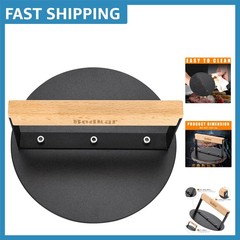 Elegant 6-Inch Smash Burger Press Grill Press with Wood Handle – Ideal for Gr…
