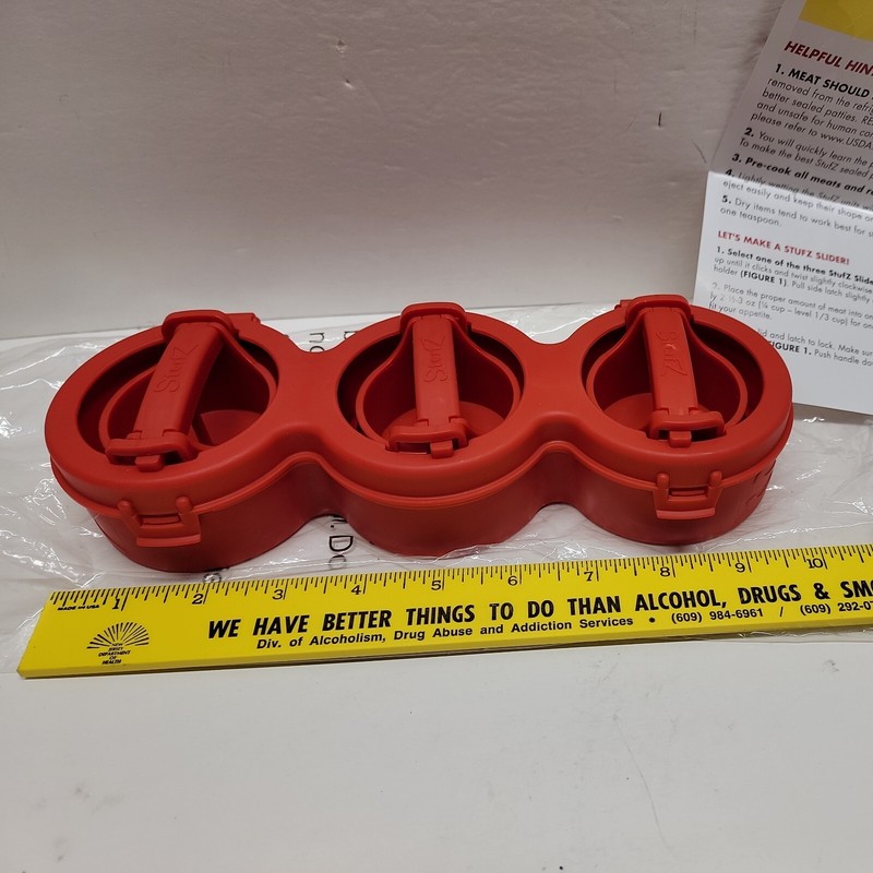 Stufz Stuffed Burgers Press Sealed Sliders Patty Maker 3 At Once As Seen On TV gallery