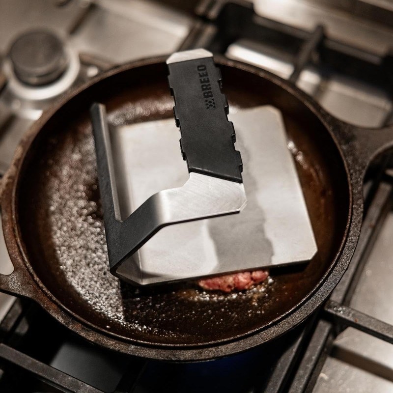 Griddle Press, 2.6 lbs - Heavy-Duty, Stainless Steel, USA Made - Smash Burger... gallery