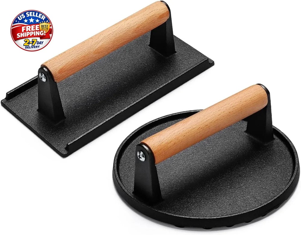 Burger Press, Smash Burger Press for Blackstone Griddle, Heavy Duty Cast Iron Ro