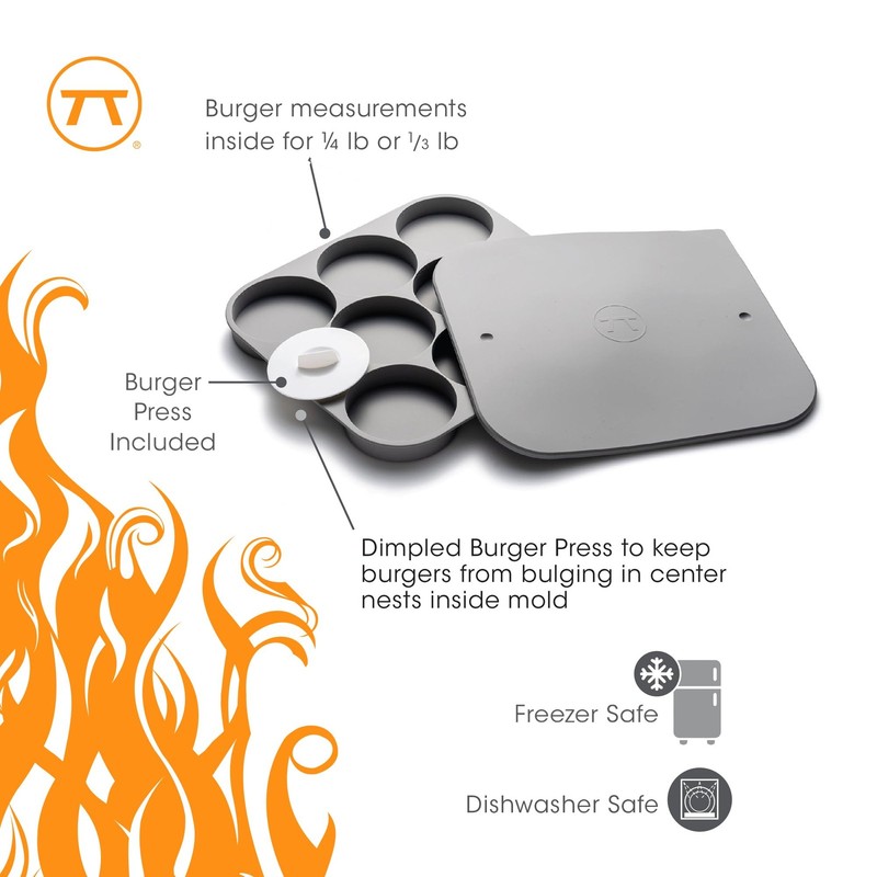 8 Patty Capacity Hamburger Meat Burger Press Patty Maker Storage Freezer Tray gallery