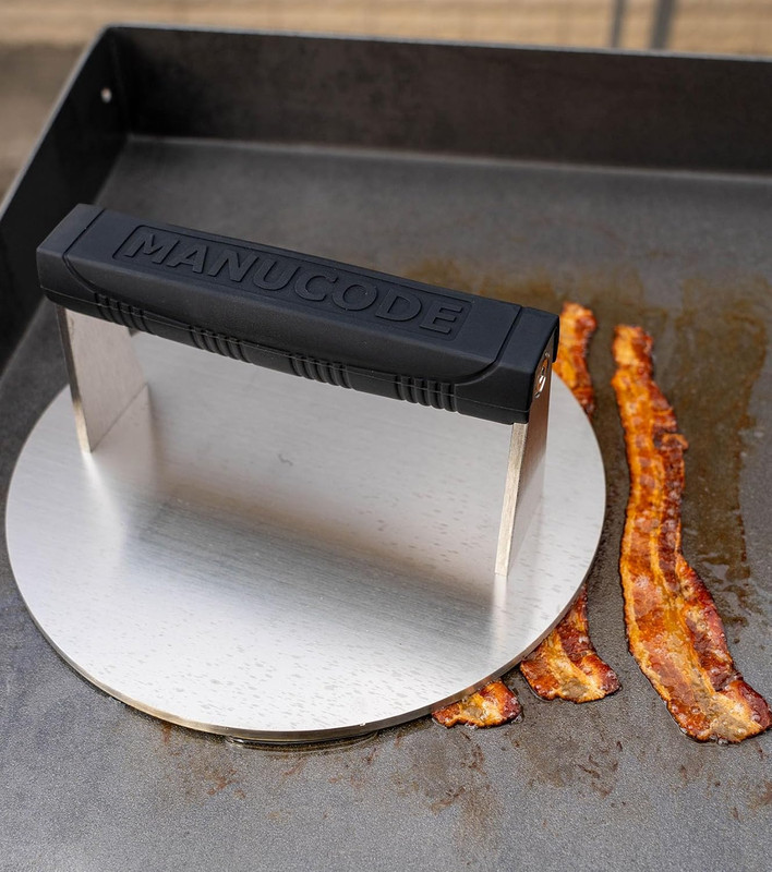 Stainless Steel Burger Smasher 3.25 LB – 8 Inch Steak Weight for Smash Burgers, gallery