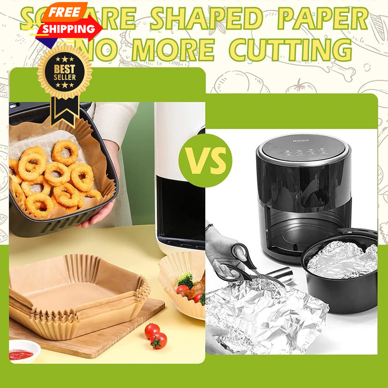 Air Fryer Liners 10 Inch, Square Airfryer Square-10inch-150pcs, wood color gallery