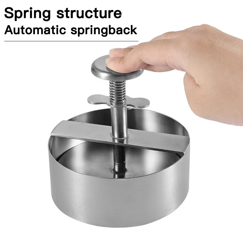 304 Stainless Steel Press Burger Patty Maker Pork Beef Burgers Manual Press Mold gallery