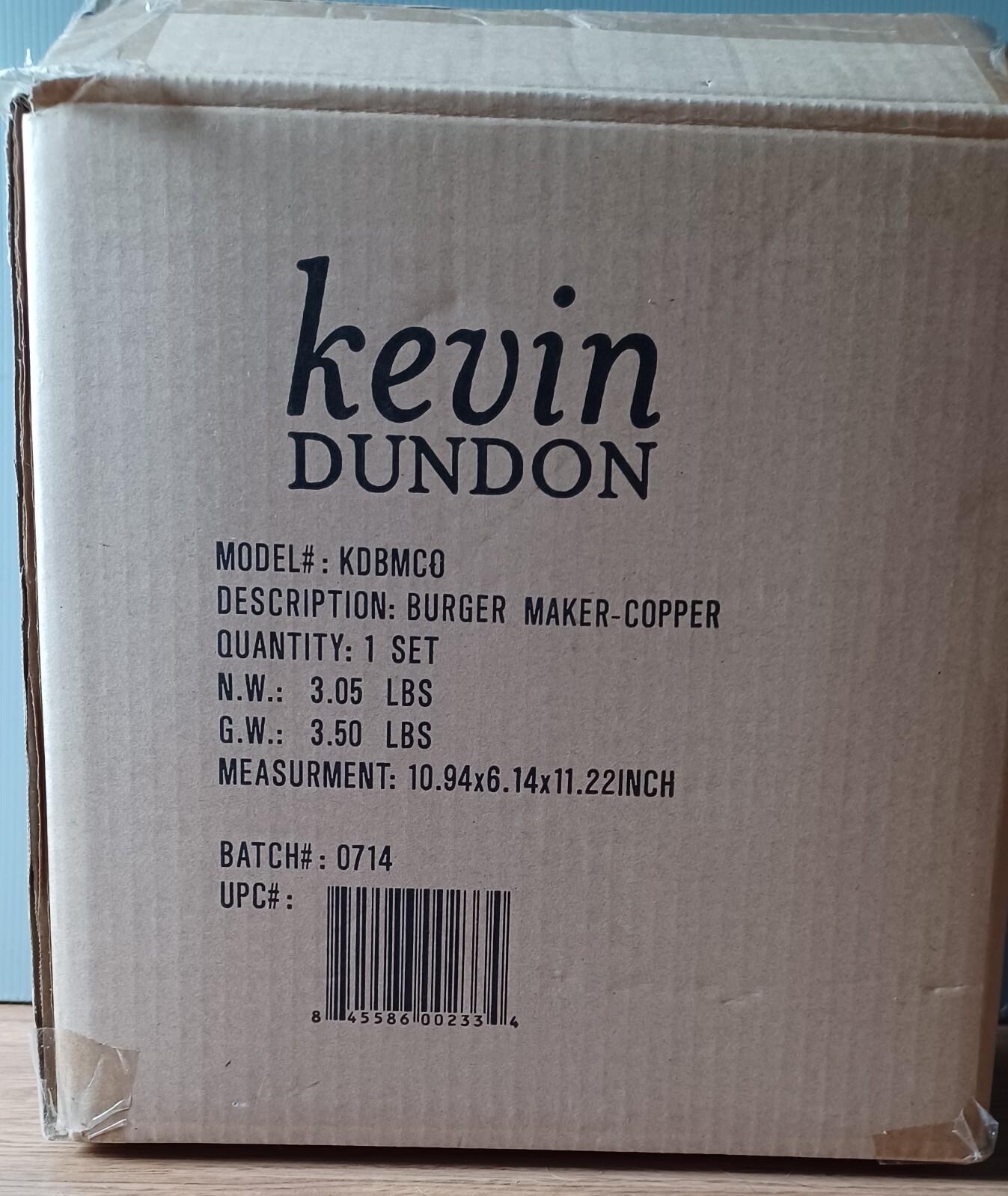 Kevin Dundon Personal Burger Maker Copper gallery