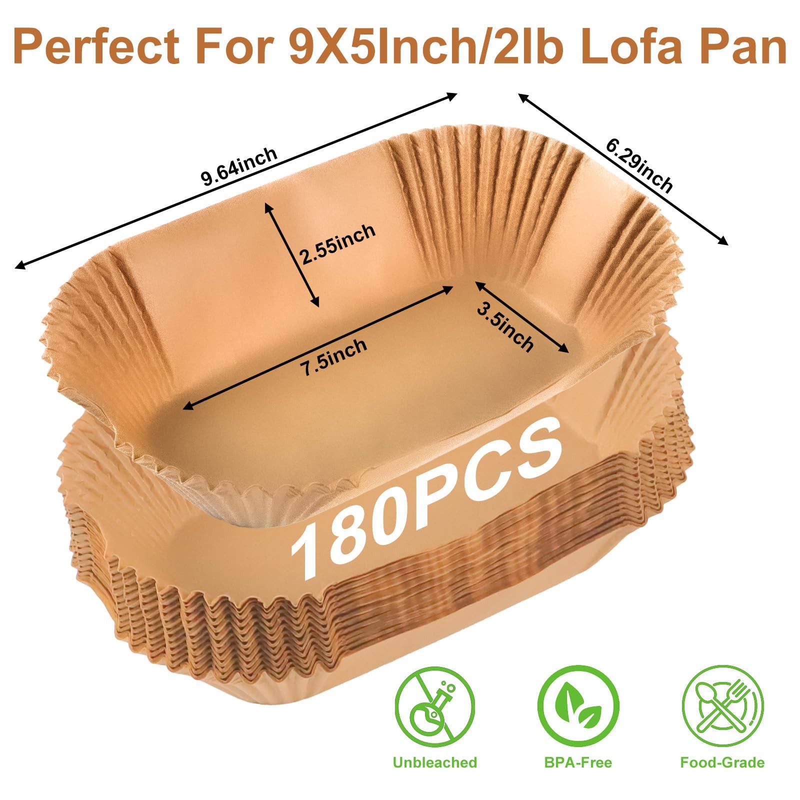 Loaf Pan Liners for Baking Bread 9x5 Inch - 180 PCS inch, 9x5inch-2LB gallery