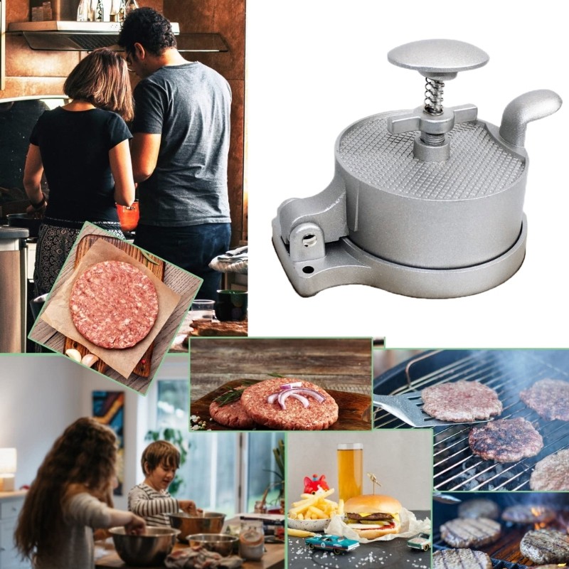 Spring Filled Hamburger Maker Tool Nonstick Face Quick Tidying For Beef Chicken gallery