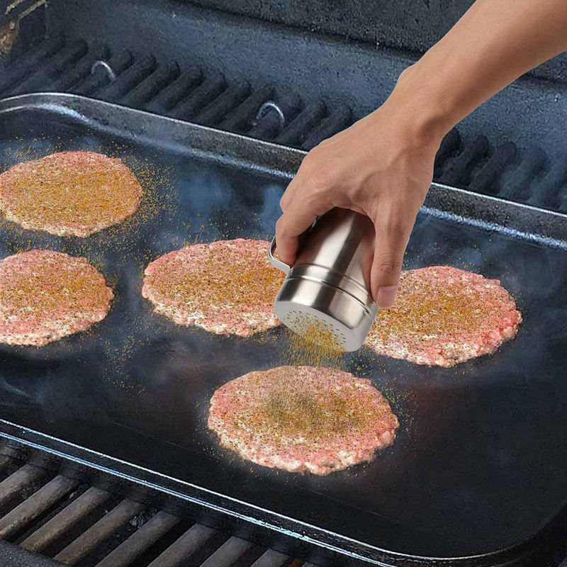 Smashed Burger Kit, Stainless Steel Burger Press, Grill Spatula and Spice Dredge gallery