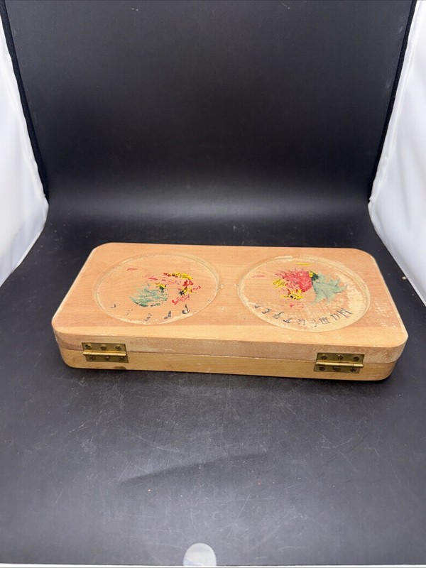 Vintage MCM Japanese Wooden Double Hamburger Press Rooster gallery