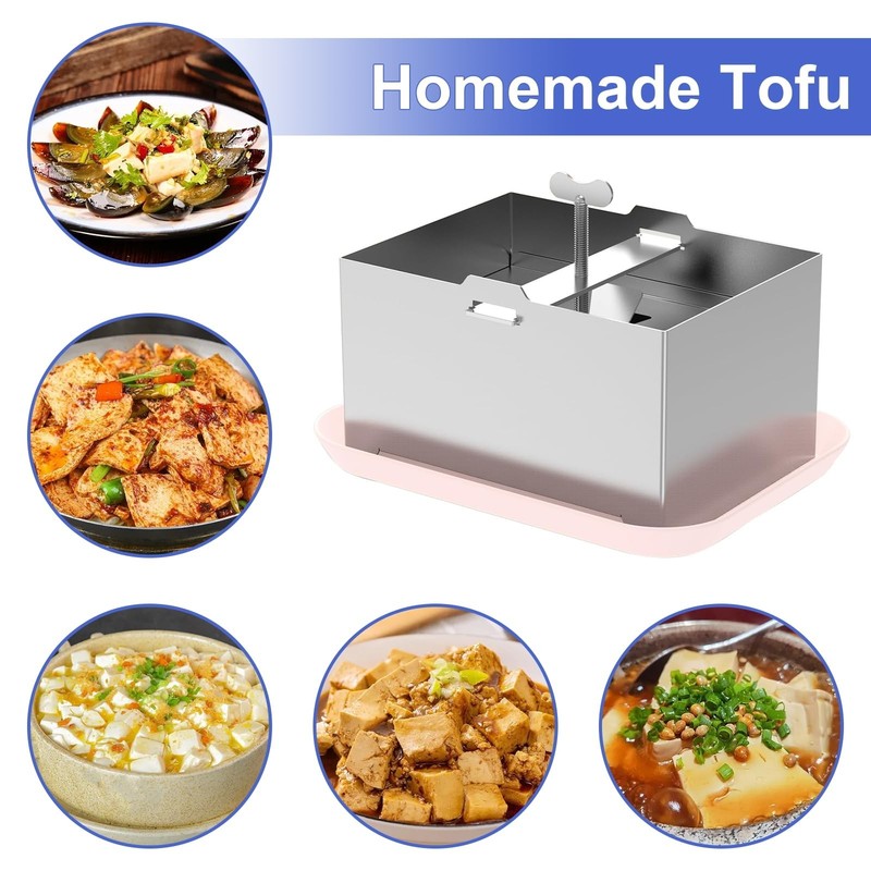 Tofu Press Stainless Steel, SUS304 Paneer Maker with Presser Towel and Drip T... gallery