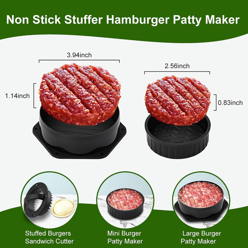 POLIGO 5PC Smash Burger Press Kit- Round Non Stick Smash Burger Press Set gallery