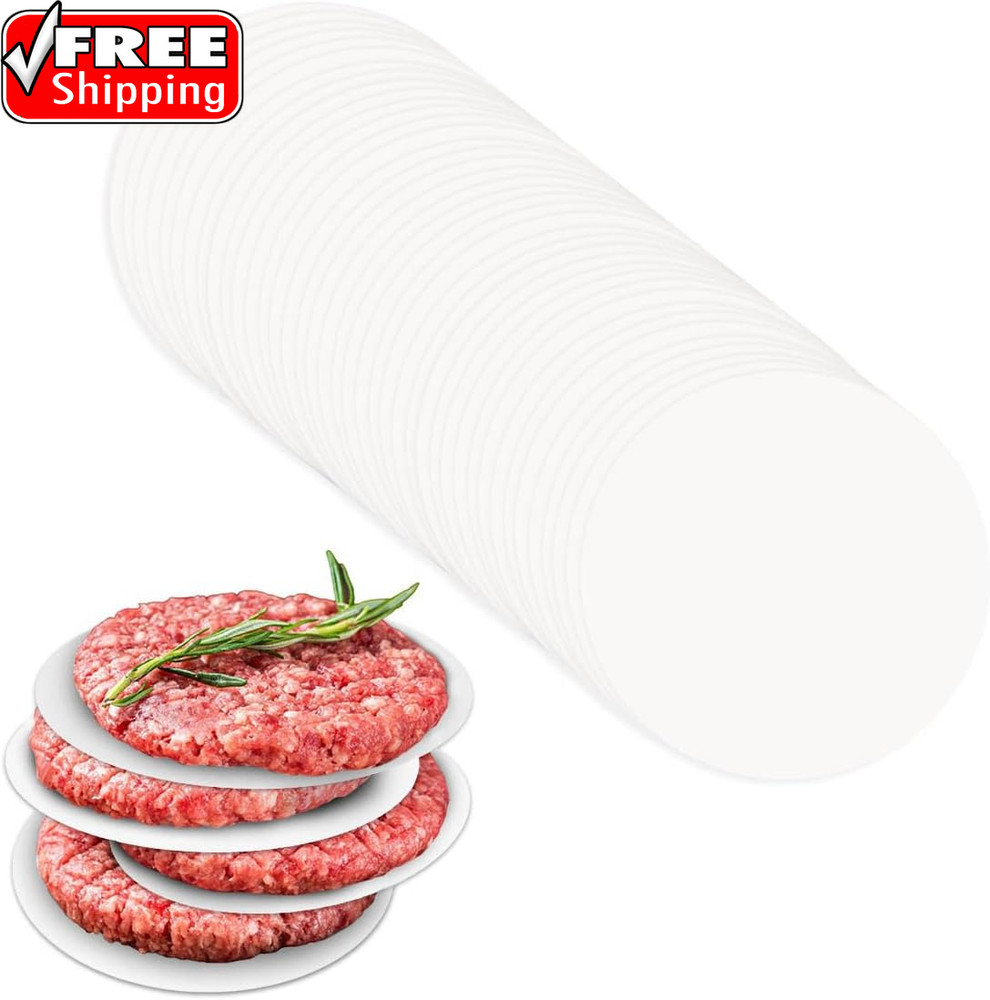 100 Pcs Burger Patty Paper Hamburger Parchment Papers 4 Inch Non-Stick round Ham