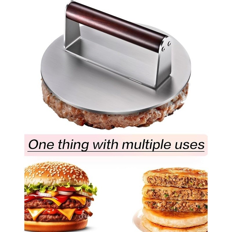 Heavy Duty 2.5 lb Stainless Steel Burger Press Non-Stick Grill Cooking Tool New gallery