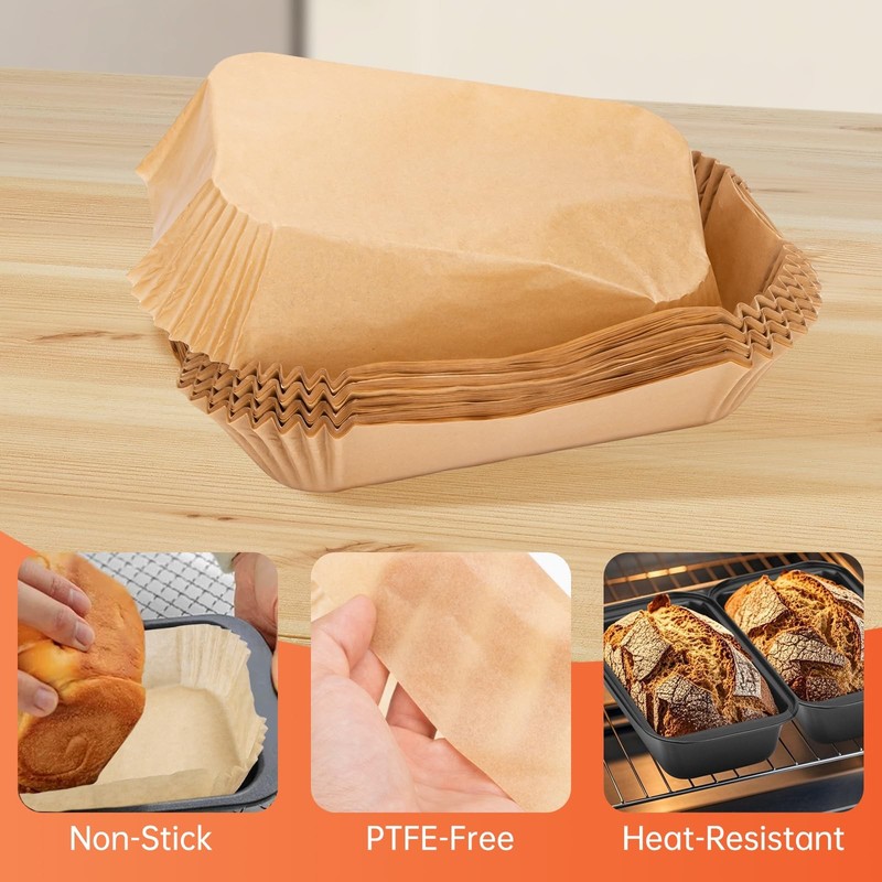 100 Pcs Loaf Pan Liners for Baking Bread 9x5 Inch, 9 × 5 inches, Brown gallery
