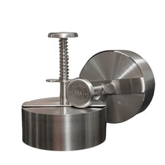 A.T. Indy Burger Patty Maker 4.5in_304 Stainless Steel_ Press Silver