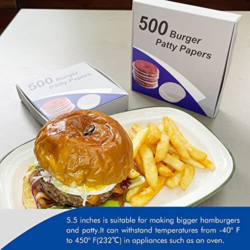 5.5 Inch Hamburger Patty Paper Non-Stick Round Parchment Burger Papers, 500 Pcs gallery
