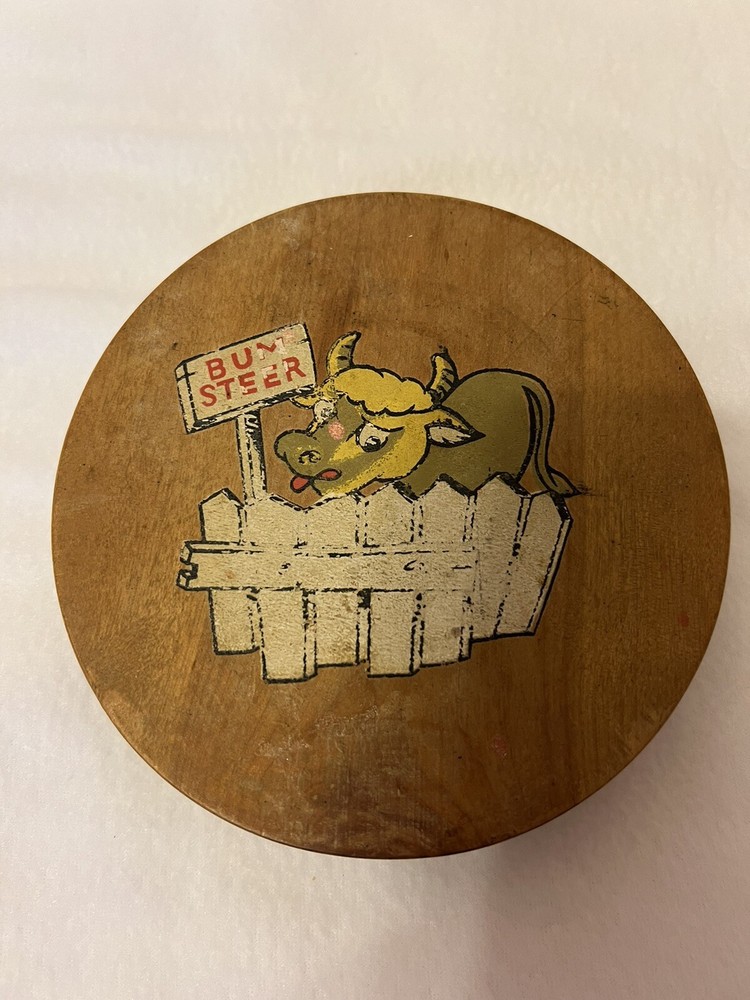 Vintage Hamburger Press Wood 1950’s Bum Steer Made in Japan Retro Kitchen
