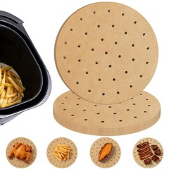 Numola Air Fryer Parchment Paper Liners, 8 Inch Disposable 8IN, Unbleached
