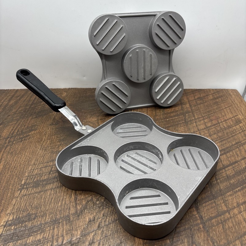 Big City Slider Station Mini Burger Slider Patty Press Grill Pan Makes 5 Sliders gallery