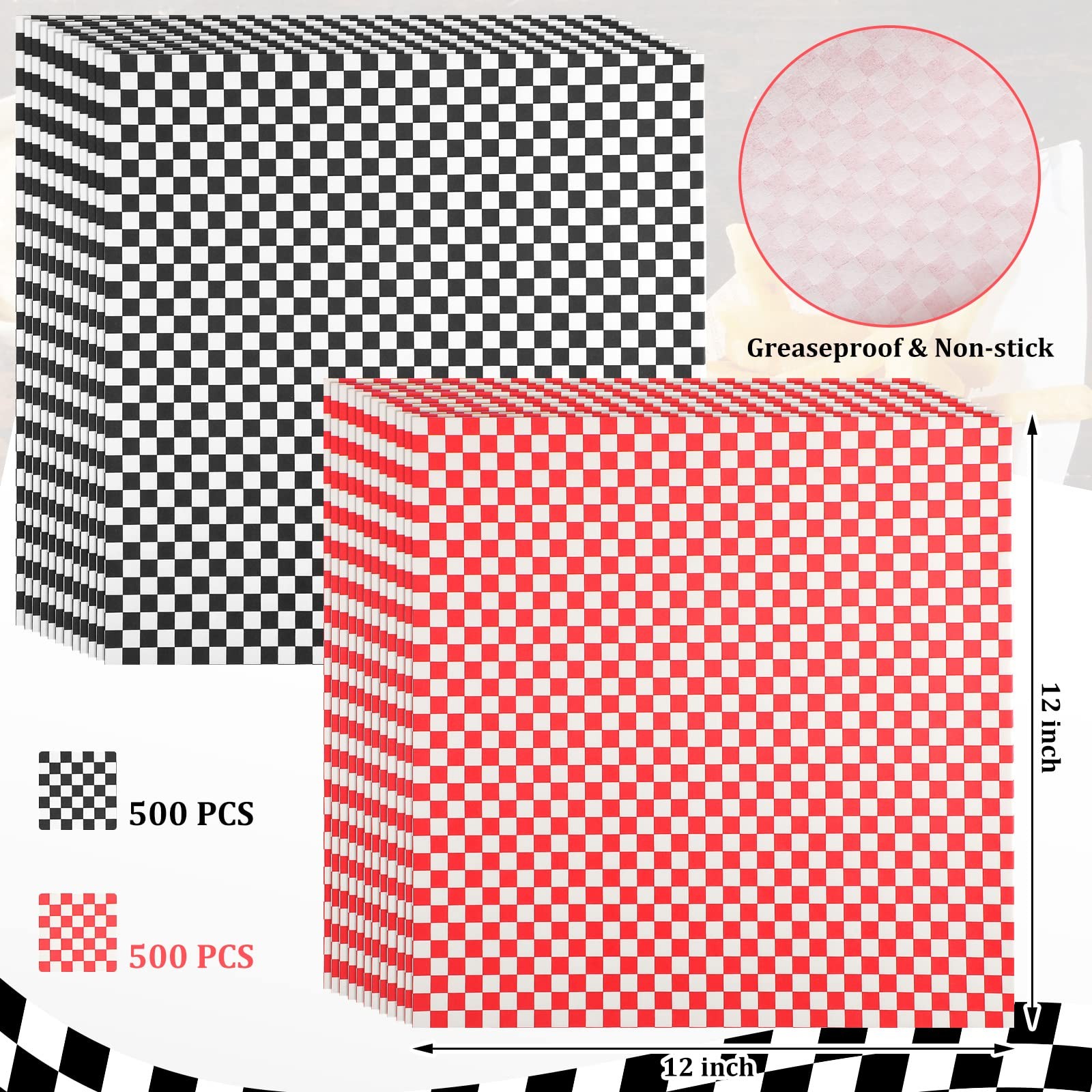 Tanlade 1000 Pcs Deli about 12 x 12 inches, black and white, red white gallery