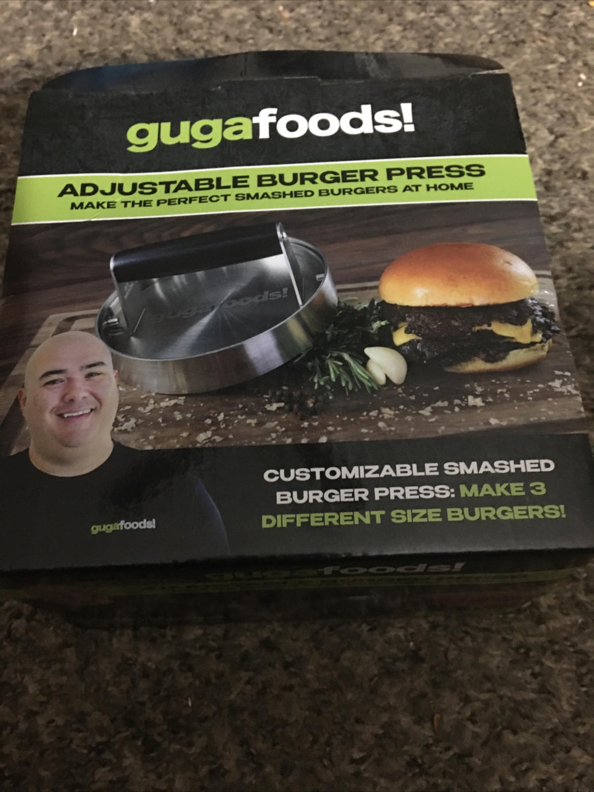 Guga Foods- Adjustable Burger Press, Stainless Steel Hamburger and Smashed Patty gallery