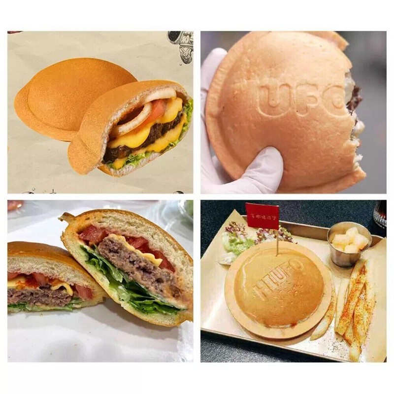 220V Ice Cream Burger Maker UFO Double Head Ice Cream Filling Waffle Maker New gallery