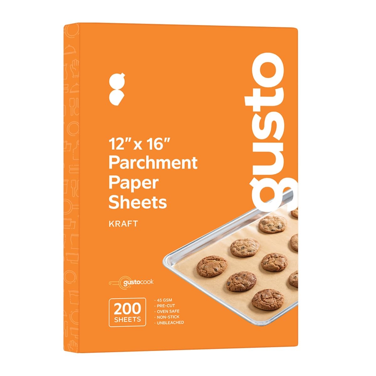 GUSTO 12 x 16 Inch Pre-Cut Parchment Paper Sheets 12 x 16 in (Sheet), White gallery