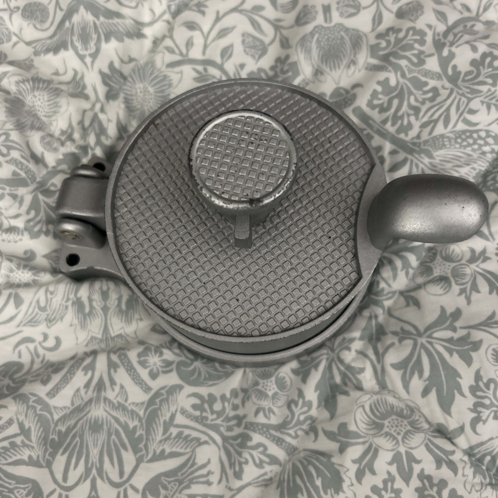 Vintage Cast Aluminum Hinged Hamburger Press-Used Once gallery