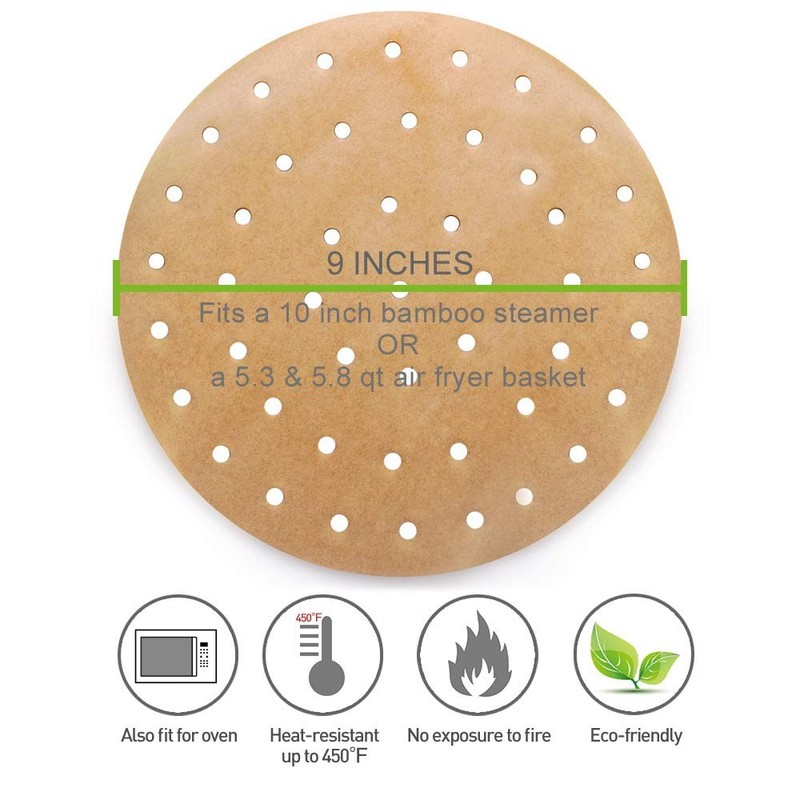 100pcs Unbleached Air Fryer Liners - 9 inches - Unbleached, Original Color gallery