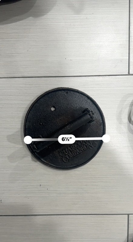 Smithey Ironware Cast Iron Round Bacon Press 6.5in Ribbed Black gallery