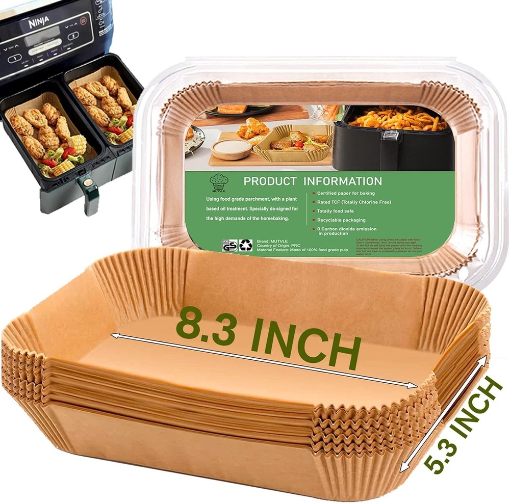 Air Fryer Liners for bella 4Qt Slim Fryer, Bella Rectangle, Natural