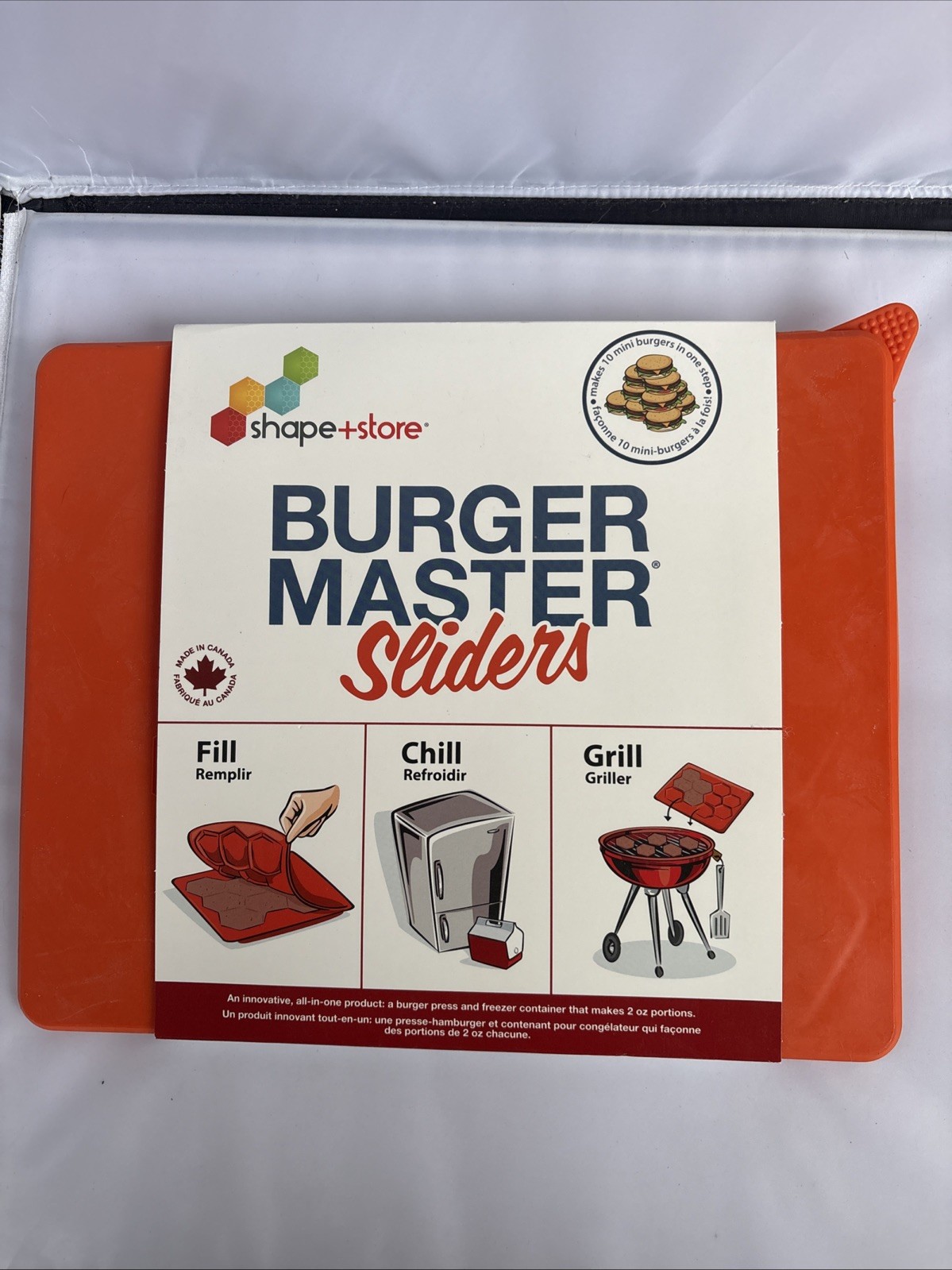 Shape Store Burger Master Sliders Press Freezer Container New Silicone Orange gallery