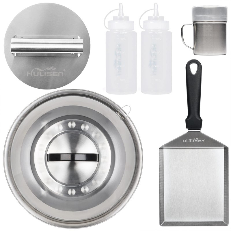 Smashed Burger Kit, Burger Press, 12 Inch Basting Cover, Grill Spatula, Spice... gallery