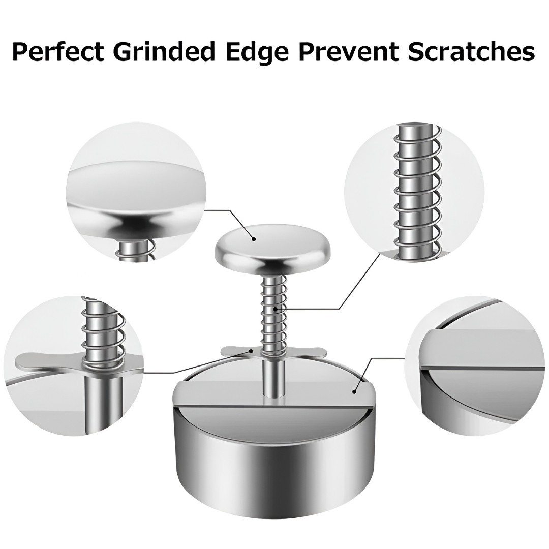 Hamburger Meat Press Patty Maker 304 Stainless Steel round Non-Stick Thickness A gallery