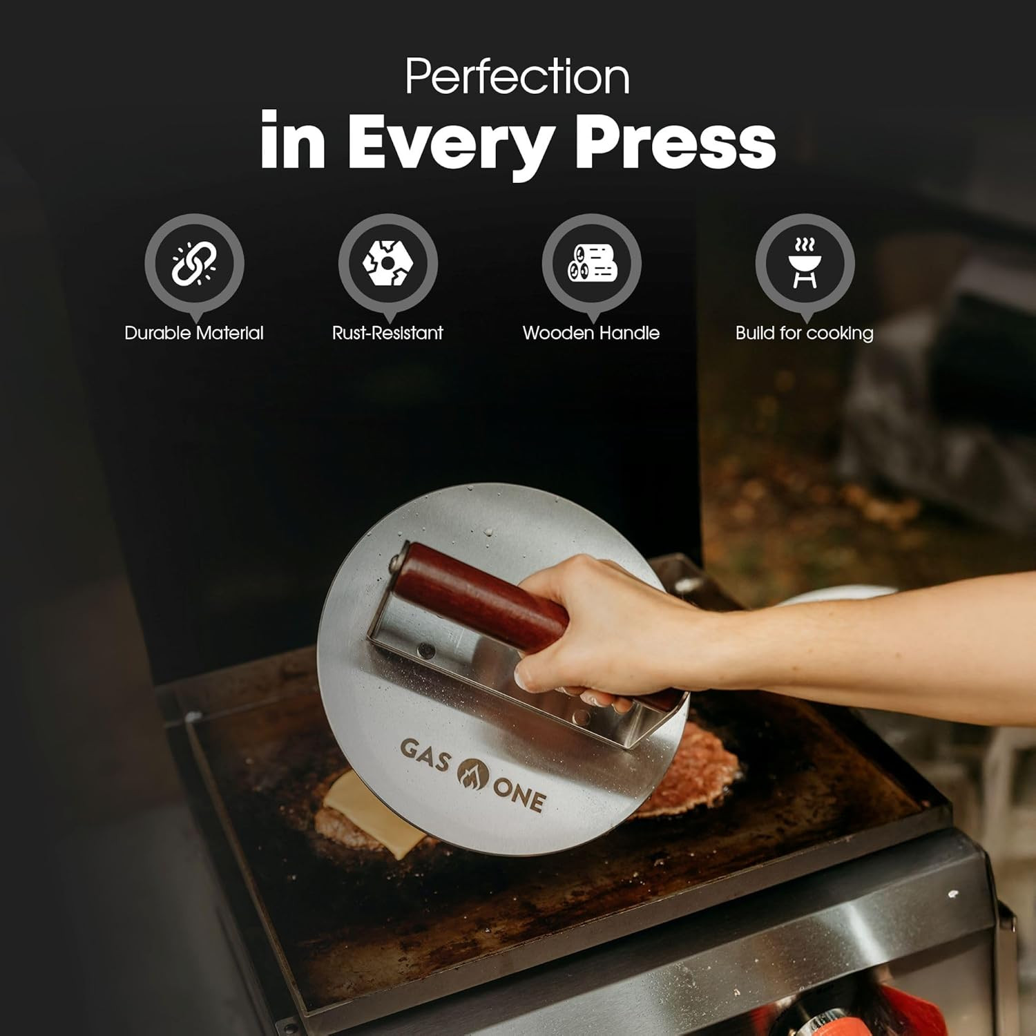 Gasone XL Burger Press – 8.5-Inch Burger Press Patty Maker – Stainless Steel Ham gallery