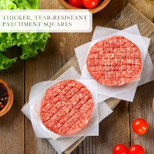 3000 Non-Stick Hamburger Patty Paper Squares 5.5"x5.5" for Food Prep & Baking gallery