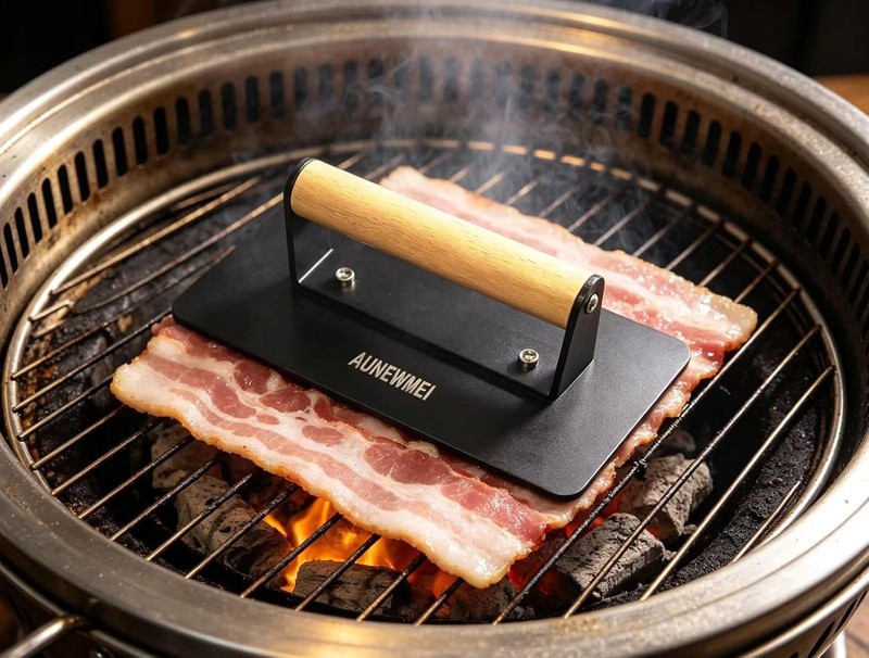 Heavy Duty Cast Iron Bacon Grill Press Smash Burgers Press Burger Tool Grill gallery