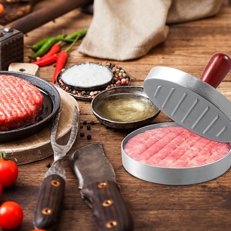 Solid Ergonomic Smooth Food-Grade Handy Versatile Modern Burger Patty Press Tool gallery