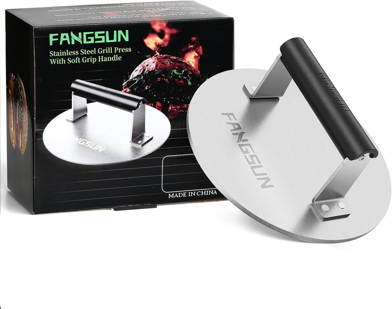 Bacon Press for Griddle, Stainless Steel Grill Press, 8.5-Inch Heavy-Duty Burger gallery