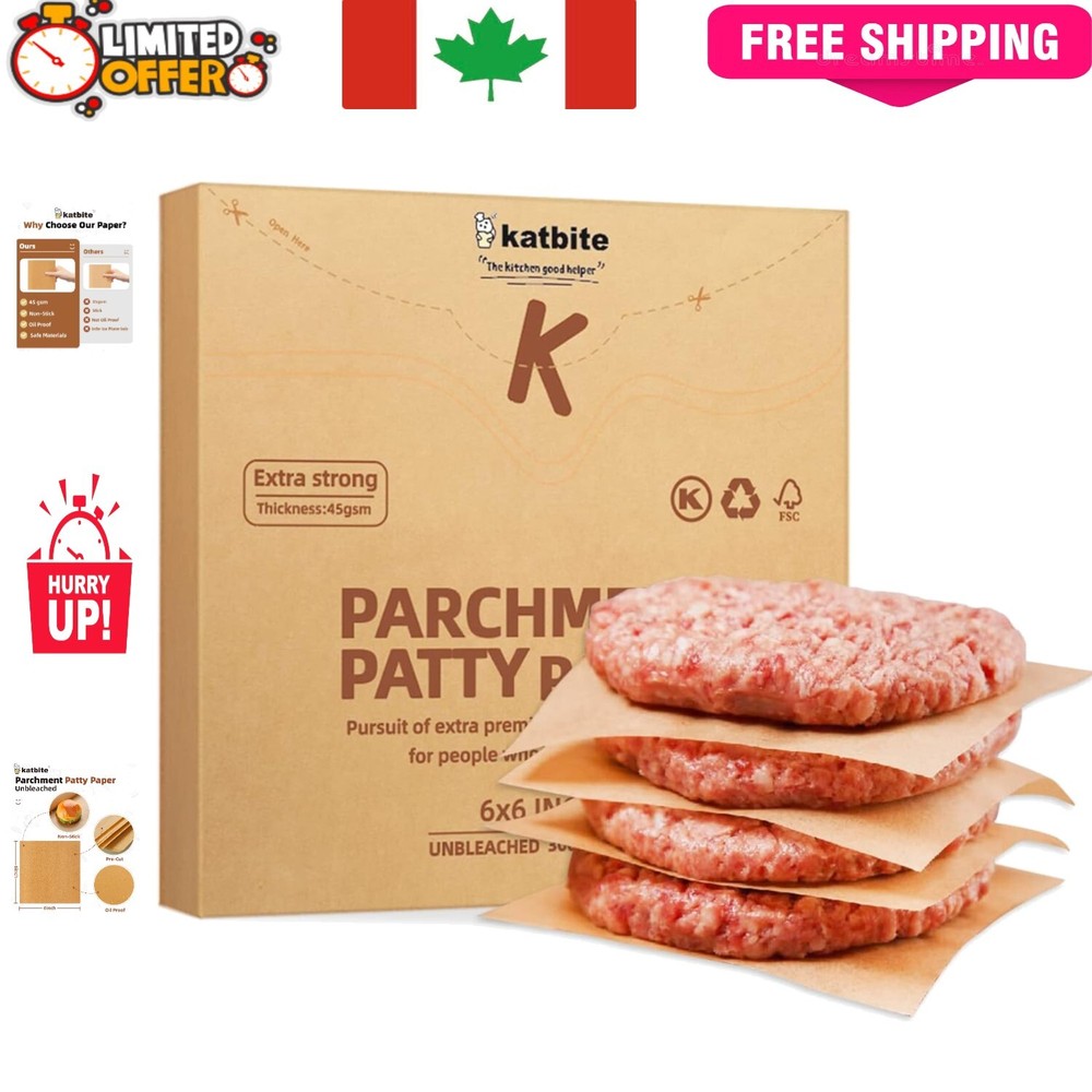 Unbleached 6x6 Patty Paper Squares - 300 Count Heavy Duty for Baking & Wrapping