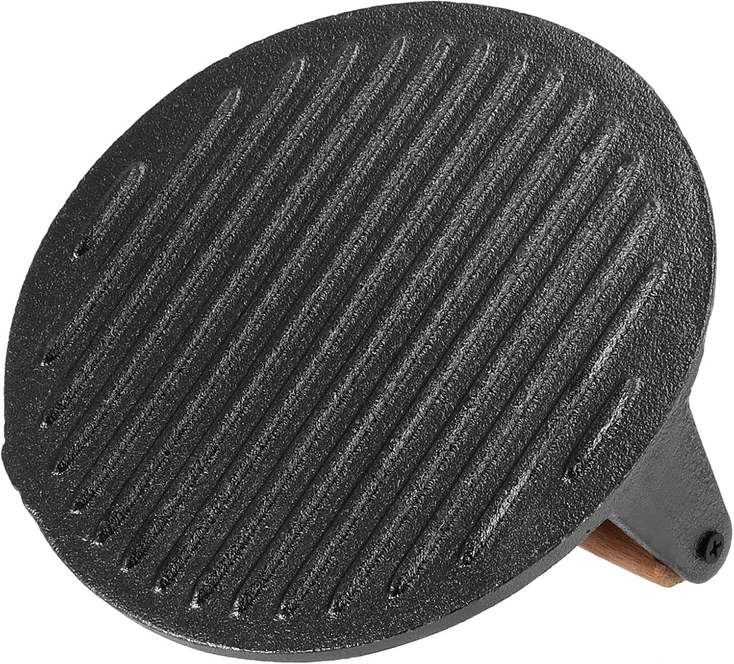 2 Pack 7 Inch Black Cast Iron Grill Press, Round Heavy Weight Bacon Press with W gallery