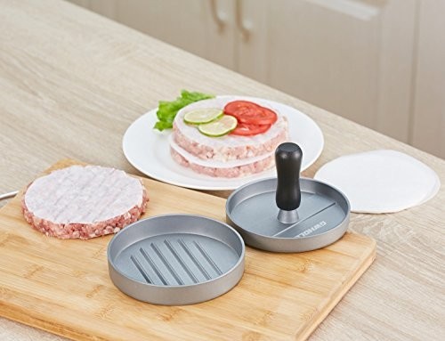 Non-Stick Burger Press Aluminum Hamburger Patty Maker with 100 Wax Papers BBQ gallery