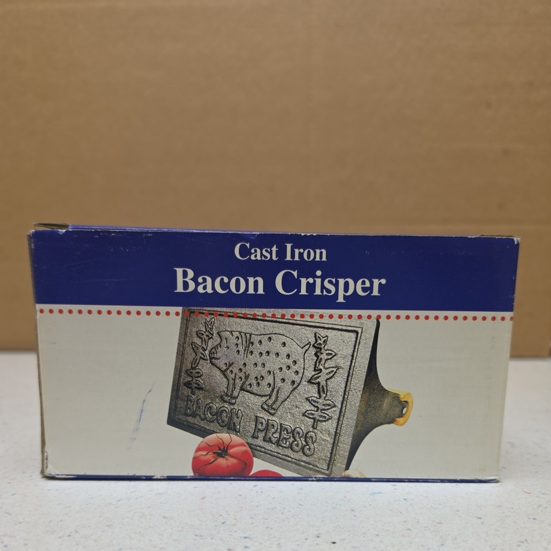 Heavyweight Cast Iron Bacon Press with Wooden Handle for Perfectly Crispy Bacon gallery