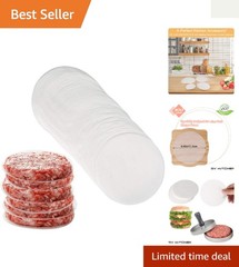 Precut 4.5-inch Parchment Rounds for Burger Press – 200 Nonstick Sheets Included